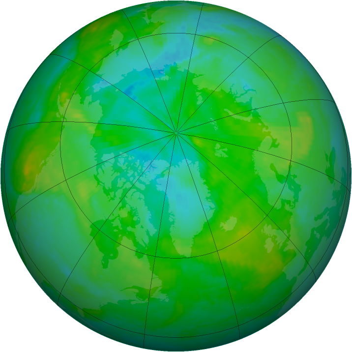 Arctic ozone map for 03 August 2001